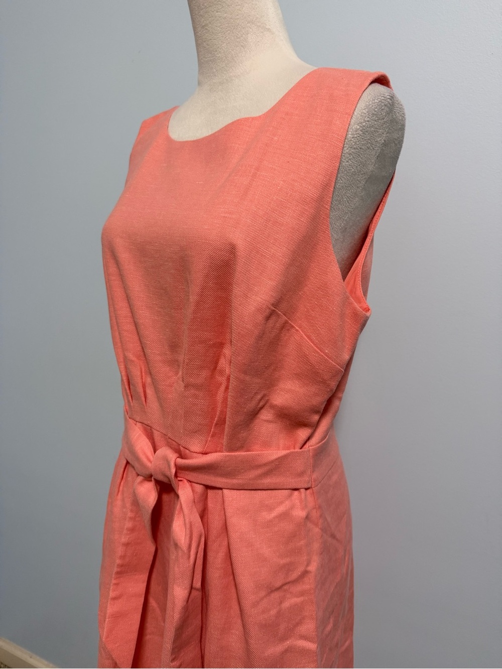 Talbots Petite Sleeveless Linen Blend pink/Coral Dress Size 16p - Picture 2 of 10